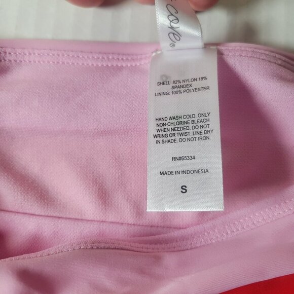 Salt + Cove Pink & Red Colorblock High-Waisted Bikini Bottoms S - Picture 3 of 5